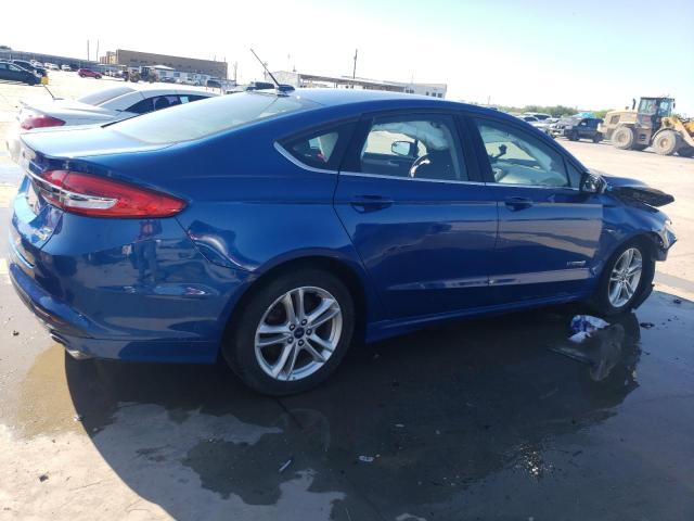 3FA6P0LU1JR103357 - 2018 FORD FUSION SE HYBRID BLUE photo 3