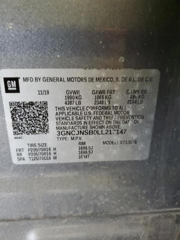 3GNCJNSB0LL217147 - 2020 CHEVROLET TRAX LS GRAY photo 13