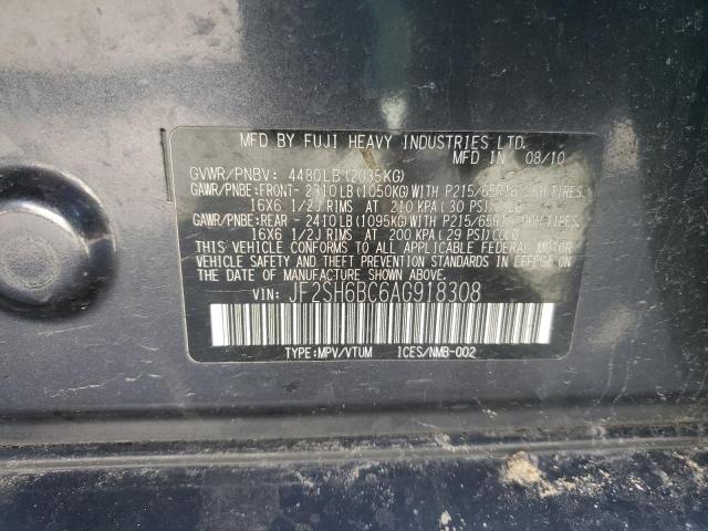 JF2SH6BC6AG918308 - 2010 SUBARU FORESTER XS Schwarz Foto 13