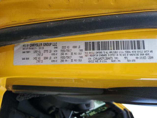 1C4AJWAG7FL564073 - 2015 JEEP WRANGLER SPORT YELLOW photo 12