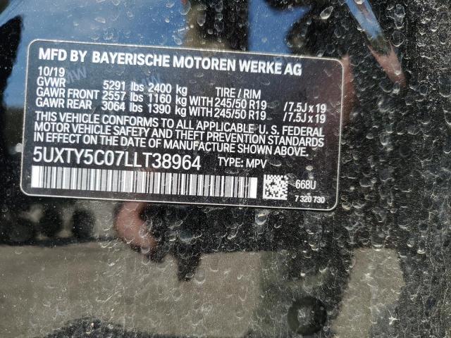 5UXTY5C07LLT38964 - 2020 BMW X3 XDRIVE30I BLACK photo 13