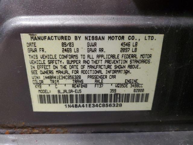 1N4BA41E34C856328 - 2004 NISSAN MAXIMA SE TAN photo 13