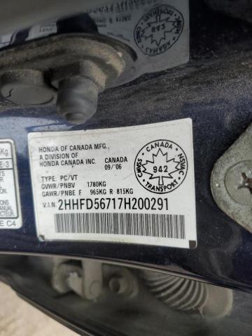 2HHFD56717H200291 - 2007 ACURA CSX PREMIUM NAVIGATION Mavi foto 13