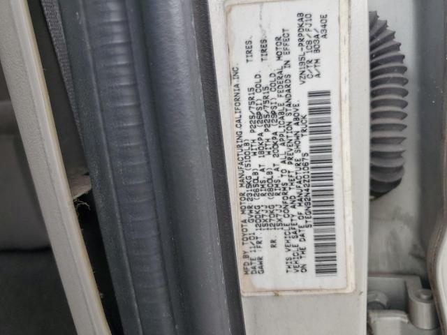 5TEGN92N42Z010675 - 2002 TOYOTA TACOMA DOUBLE CAB PRERUNNER SILVER photo 12