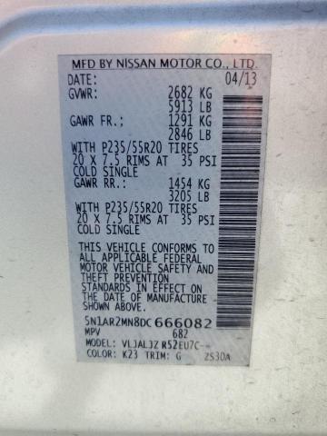 5N1AR2MN8DC666082 - 2013 NISSAN PATHFINDER S Gümüş foto 13