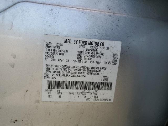 2LMTJ8LRXGBL54524 - 2016 LINCOLN MKX RESERVE 银色 照片 12