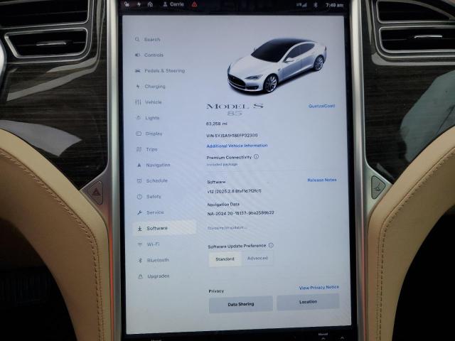 5YJSA1H18EFP32300 - 2014 TESLA MODEL S WHITE photo 9