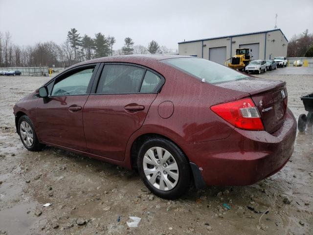 2HGFB2F5XCH508416 - 2012 HONDA CIVIC LX BROWN photo 2