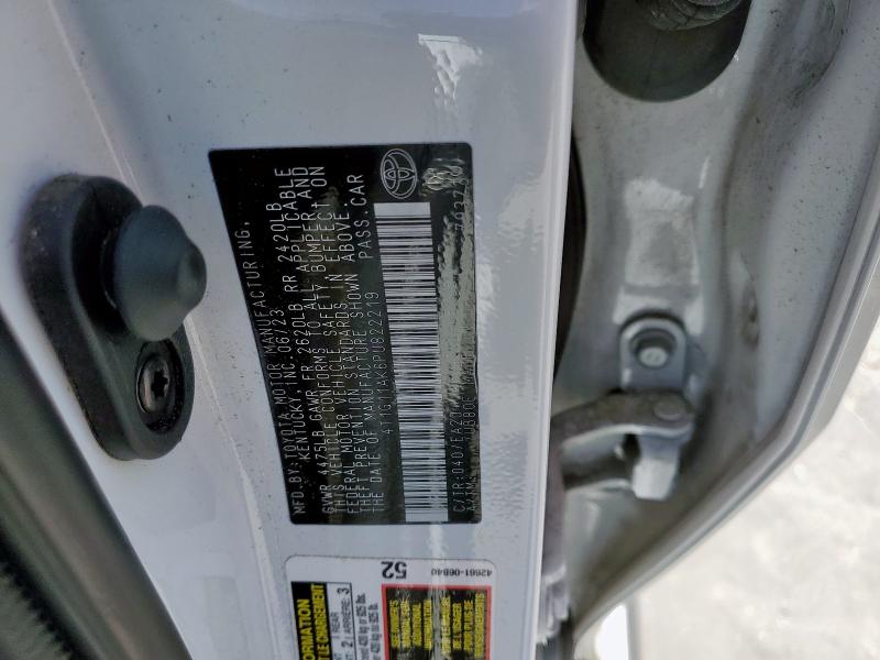 4T1G11AK6PU822219 - 2023 TOYOTA CAMRY SE NIGHT SHADE WHITE photo 12