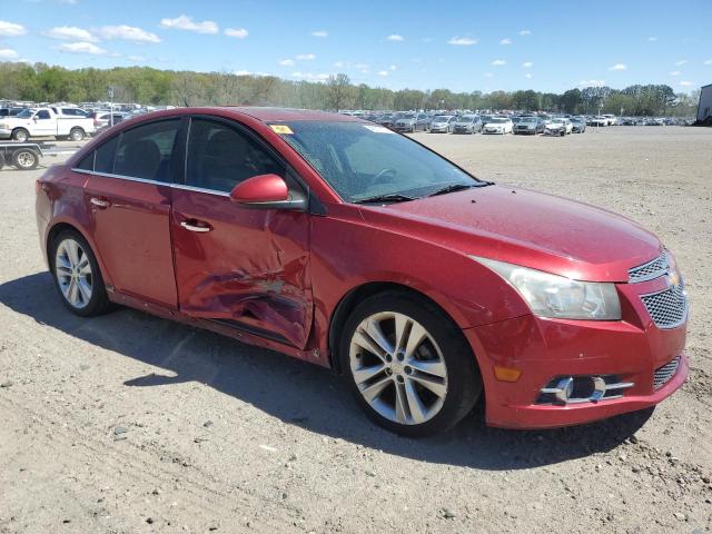 1G1PH5S93B7241604 - 2011 CHEVROLET CRUZE LTZ RED photo 4