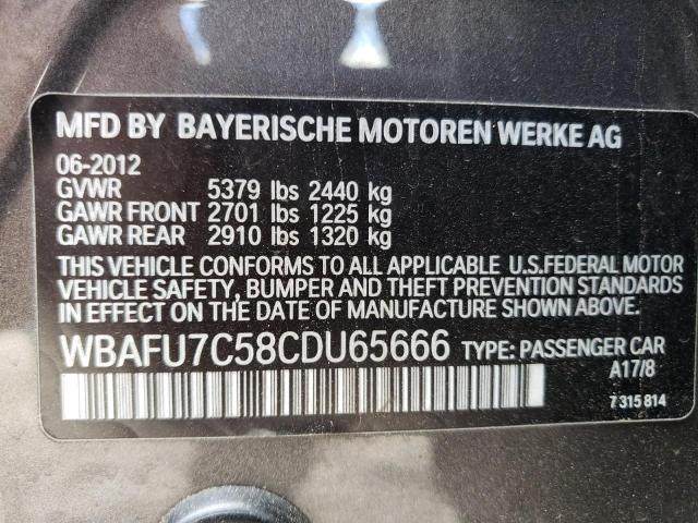 WBAFU7C58CDU65666 - 2012 BMW 535 XI BLACK photo 12