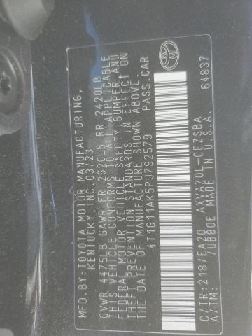 4T1G11AK5PU792579 - 2023 TOYOTA CAMRY SE NIGHT SHADE BLACK photo 12