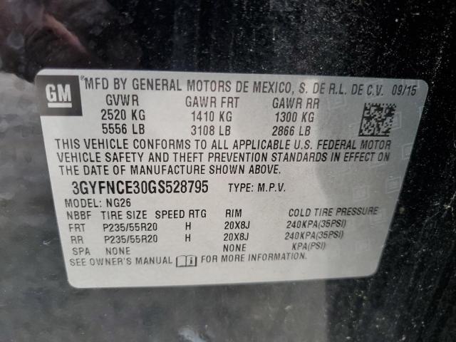 3GYFNCE30GS528795 - 2016 CADILLAC SRX PERFORMANCE COLLECTION BLACK photo 14