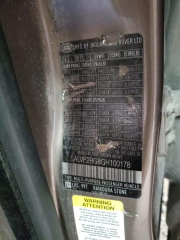 SALVP2BG8GH100178 - 2016 LAND ROVER RANGE ROVE SE BROWN photo 13