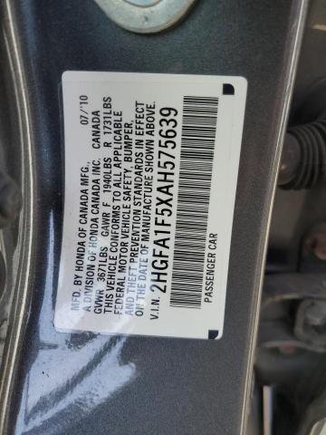 2HGFA1F5XAH575639 - 2010 HONDA CIVIC LX GRAY photo 13