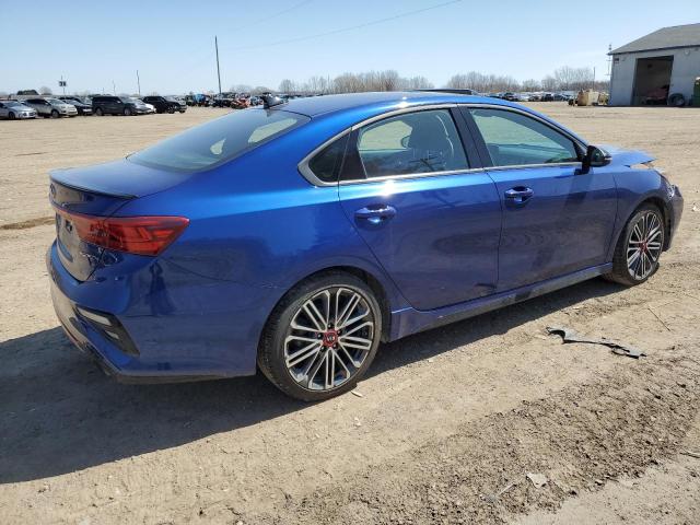 3KPF44ACXLE245009 - 2020 KIA FORTE GT BLUE photo 3