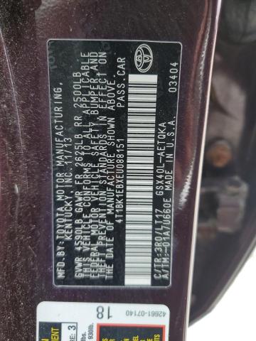 4T1BK1EBXEU088151 - 2014 TOYOTA AVALON BASE 勃艮第红 照片 12