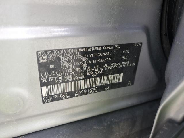2T3F1RFV8RW484698 - 2024 TOYOTA RAV4 LE GRAY photo 14