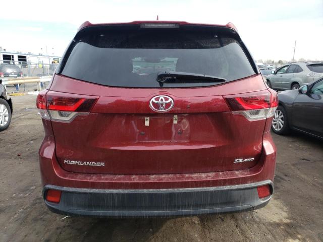 5TDJZRFH0KS604465 - 2019 TOYOTA HIGHLANDER SE BURGUNDY photo 6