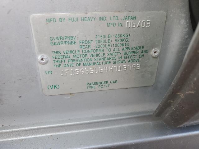 JF1SG65664H713793 - 2004 SUBARU FORESTER 2.5XS ვერცხლისფერი ფოტო 13