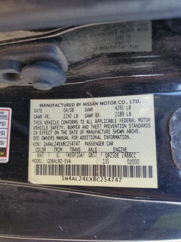 1N4AL24EX8C254747 - 2008 NISSAN ALTIMA 2.5S BLACK photo 12