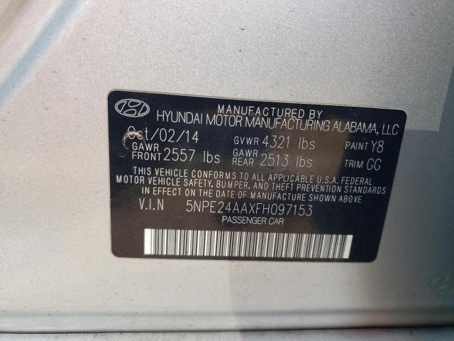 5NPE24AAXFH097153 - 2015 HYUNDAI SONATA ECO SILVER photo 12