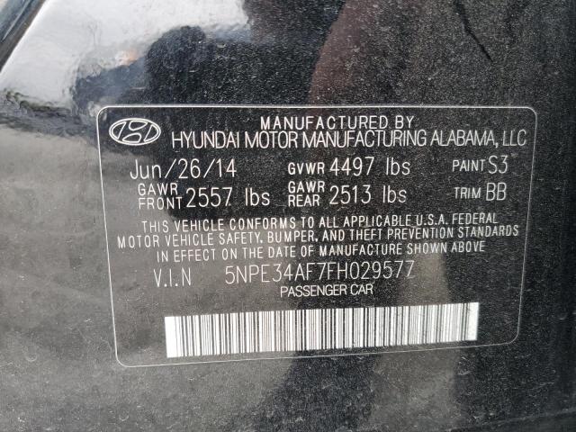 5NPE34AF7FH029577 - 2015 HYUNDAI SONATA SPORT BLACK photo 12