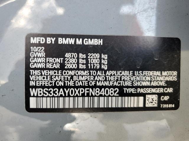 WBS33AY0XPFN84082 - 2023 BMW M3 COMPETITION ნაცრისფერი ფოტო 12
