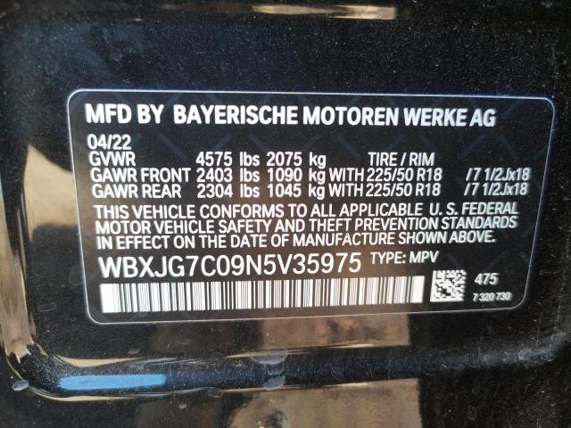 WBXJG7C09N5V35975 - 2022 BMW X1 SDRIVE28I BLACK photo 13