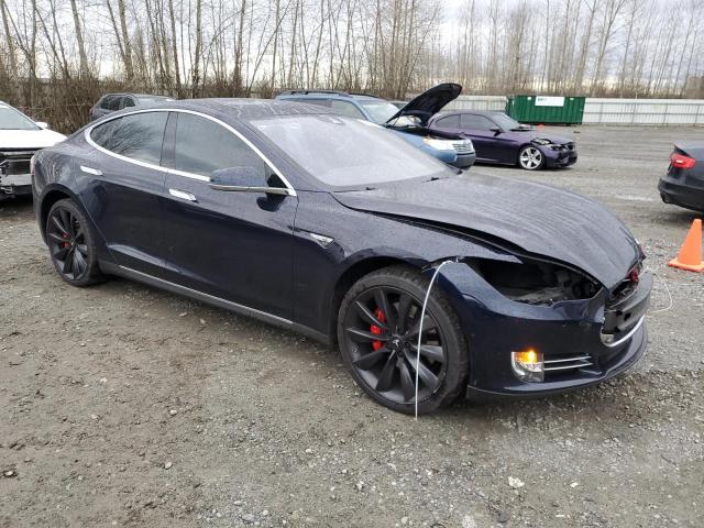 5YJSA1H29EFP62480 - 2014 TESLA MODEL S ლურჯი ფოტო 4
