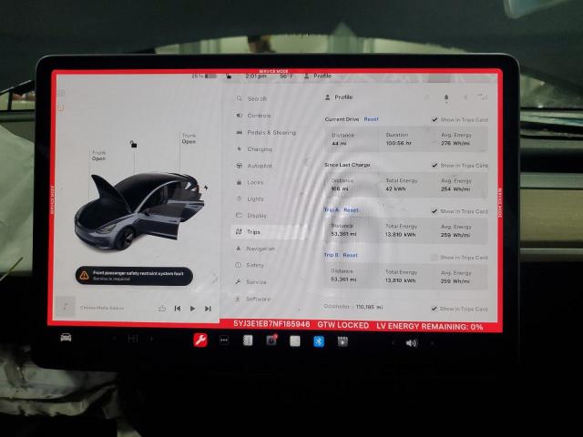 5YJ3E1EB7NF185946 - 2022 TESLA MODEL 3 أزرق صورة 9