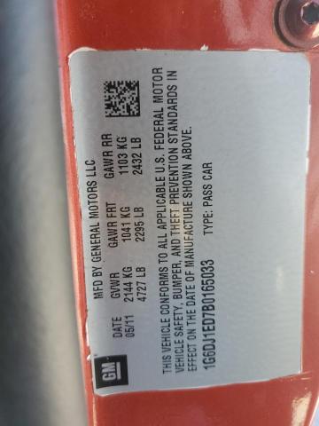 1G6DJ1ED7B0165033 - 2011 CADILLAC CTS PERFORMANCE COLLECTION Помаранчевий фото 12