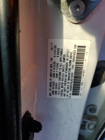 19UUB2F56JA010636 - 2018 ACURA TLX TECH WHITE photo 12