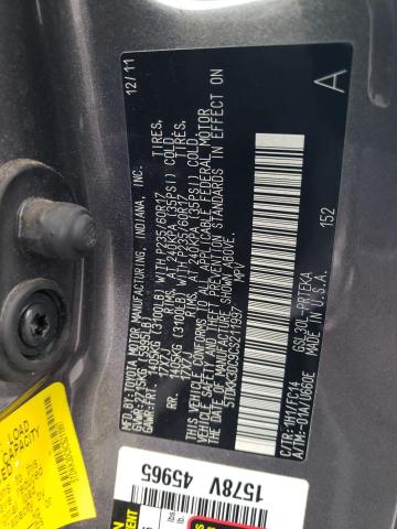 5TDKK3DC9CS211997 - 2012 TOYOTA SIENNA LE GRAY photo 12
