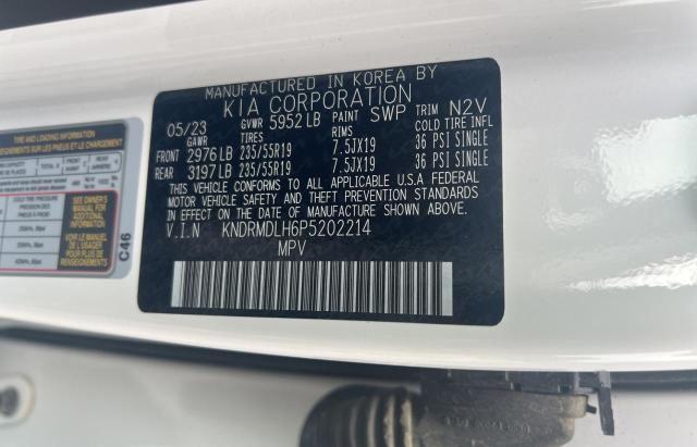 KNDRMDLH6P5202214 - 2023 KIA SORENTO SX PRESTIGE WHITE photo 10