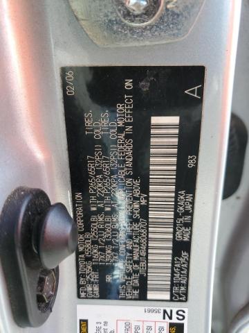 JTEBU14R468068707 - 2006 TOYOTA 4RUNNER SR5 SILVER photo 12