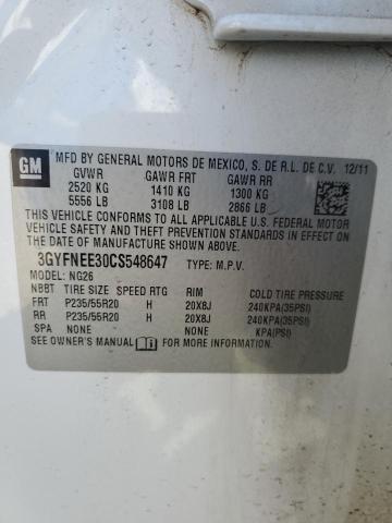 3GYFNEE30CS548647 - 2012 CADILLAC SRX PERFORMANCE COLLECTION Biały zdjęcie 13