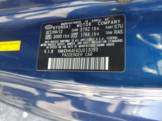 KMHDH6AE6DU013093 - 2013 HYUNDAI ELANTRA CO GS BLUE photo 12