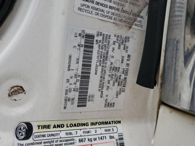 5LMFU27577LJ22206 - 2007 LINCOLN NAVIGATOR თეთრი ფოტო 12