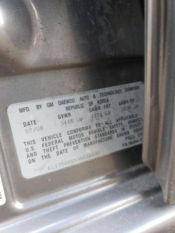 KL1TD66EX9B338490 - 2009 CHEVROLET AVEO LS 灰色 照片 13