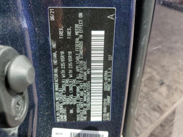 5TDGZRBH3MS132054 - 2021 TOYOTA HIGHLANDER XLE BLUE photo 12