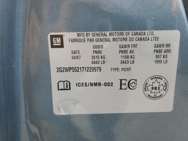 2G2WP552171229979 - 2007 PONTIAC GRAND PRIX 蓝色 照片 12