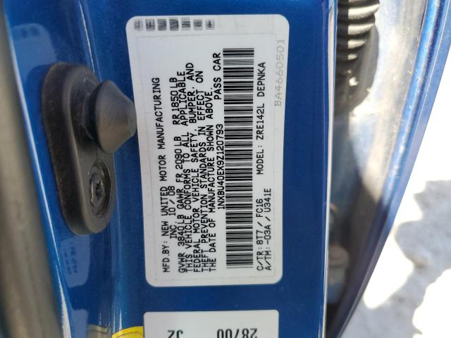 1NXBU40EX9Z120793 - 2009 TOYOTA COROLLA BASE BLUE photo 13