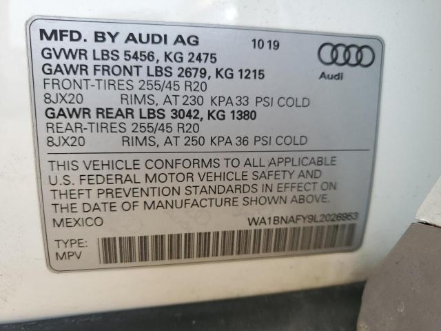 WA1BNAFY9L2026953 - 2020 AUDI Q5 PREMIUM PLUS WHITE photo 13