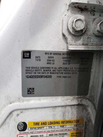 1G4GE5EDXBF246395 - 2011 BUICK LACROSSE CXS 白色 照片 12