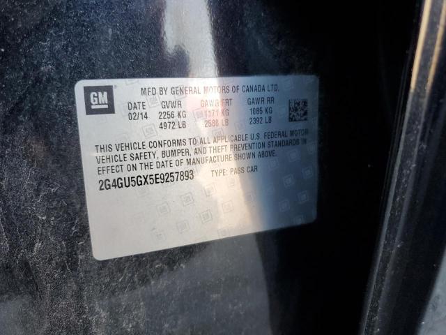 2G4GU5GX5E9257893 - 2014 BUICK REGAL GS BLACK photo 12