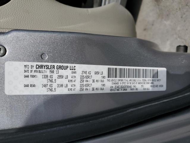 2C4RC1BGXDR705446 - 2013 CHRYSLER TOWN & COU TOURING ვერცხლისფერი ფოტო 13