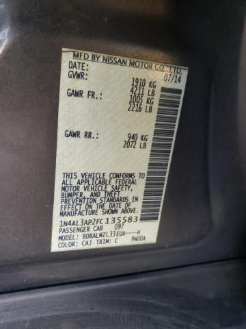 1N4AL3AP2FC135583 - 2015 NISSAN ALTIMA 2.5 BROWN photo 12