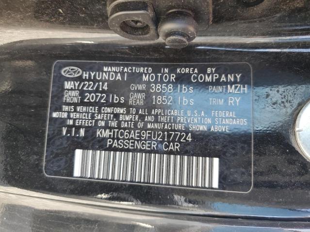 KMHTC6AE9FU217724 - 2015 HYUNDAI VELOSTER TURBO BLACK photo 12