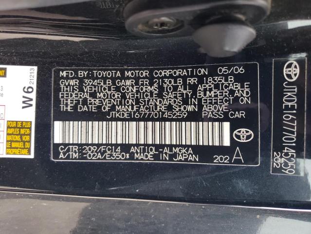 JTKDE167770145259 - 2007 TOYOTA SCION TC 黑色 照片 12